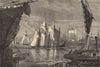 NEW YORK CITY. Scene on the East River. Sailing ships 1874 old antique print