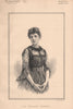 Lady Randolph Churchill 1888 old antique vintage print picture