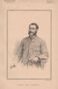 Captain Hugh Browning 1889 old antique vintage print picture