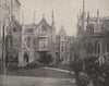 Rectory of Grace Church, Manhattan, New York City 1895 old antique print
