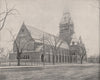 Memorial Hall, Cambridge, Massachusetts. Harvard University 1895 old print