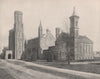 Smithsonian Institution, Washington DC 1895 old antique vintage print picture