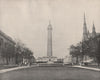 Washington Monument, Baltimore, Maryland 1895 old antique print picture