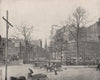 Bowling Green, Lower Manhattan, New York City 1895 old antique print picture