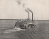 Steamboat on the Mississippi, Mississippi River. Paddle steamer 1895 old print