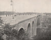 Washington Bridge, Harlem River, New York City 1895 old antique print picture