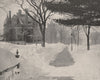 Summit Avenue in winter, St. Paul, Minnesota 1895 old antique print picture