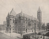 Cincinnati City Hall, Ohio 1895 old antique vintage print picture