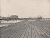 Dam and steamboat jetty, New Orleans, Louisiana 1895 old antique print picture