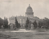 The State Capitol, Sacramento, California 1895 old antique print picture