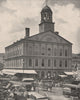 Faneuil Hall, Boston, Massachusetts. Horses & wagons. Markets 1895 old print