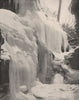 Rainbow Falls in winter, Watkins Glen, New York 1895 old antique print picture