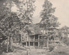 Old log cabin, Lake Placid, Adirondacks, New York 1895 antique print