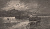 DARLING HARBOUR. Night Scene. Sydney. Australia 1888 old antique print picture
