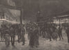 Saturday night in George Street. SYDNEY. Australia 1888 old antique print