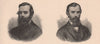 BURKE & WILLS. Robert O'Hara Burke; W.J. Wills. Australia 1888 old print