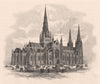 St. Patrick's Cathedral. MELBOURNE. Australia 1888 old antique print picture