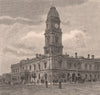 The Hotham Town Hall. MELBOURNE. Australia 1888 old antique print picture