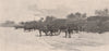 Wheat stacks, NUMURKAH. Victoria, Australia 1888 old antique print picture