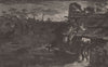 'A night attack by blacks'. Australia 1888 old antique vintage print picture