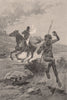 Native troopers dispersing a camp. NORTHERN TERRITORY, Australia 1888 print