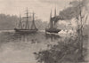 On the ROPER RIVER. Northern Territory Australia 1888 old antique print