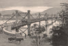 The bridge, ROCKHAMPTON. Queensland. Australia 1888 old antique print picture
