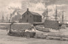 Shipping wheat at PORT PIRIE. South Australia 1888 old antique print picture