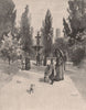 Princess Square, LAUNCESTON. Tasmania. Australia 1888 old antique print