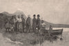 Rev. Samuel Marsden landing at the BAY OF ISLANDS. New Zealand 1888 old print