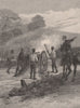 The Seige of PUKERANGIORA. New Zealand 1888 old antique vintage print picture
