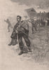 Incident at the GATE PAH. New Zealand 1888 old antique vintage print picture