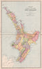 Large map of NORTH ISLAND, NEW ZEALAND showing counties. GARRAN 1888 old