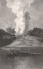 WHITE TERRACE in State of Eruption. New Zealand 1888 old antique print picture