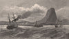 The Breakwater, NEW PLYMOUTH. New Zealand 1888 old antique print picture