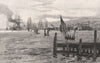WELLINGTON HARBOUR. New Zealand 1888 old antique vintage print picture