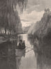 A reach on the Avon. New Zealand 1888 old antique vintage print picture