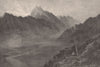 The TASMAN VALLEY. New Zealand 1888 old antique vintage print picture