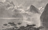 MILFORD SOUND. New Zealand 1888 old antique vintage print picture