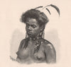 Fijian Female. FIJI 1888 old antique vintage print picture