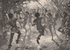 A native dance. Pacific Islands 1888 old antique vintage print picture