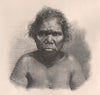 Female Aboriginal. Australia 1888 old antique vintage print picture