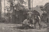 Prospecting for gold. Australia 1888 antique vintage print picture