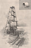Diamond drill, CRESWICK, Victoria. Victoria, Australia 1888 old antique print