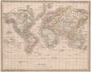 WORLD MERCATOR PROJECTION. Captain Cook's routes. New Holland. JOHNSON 1850 map