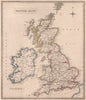 BRITISH ISLES showing railways. Original outline colour. JOHNSON 1850 old map