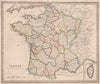FRANCE IN PROVINCES. Rivers. Original outline colour. JOHNSON 1850 old map