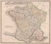 FRANCE IN DEPARTMENTS. Rivers. W/o Savoie & Comte de Nice. JOHNSON 1850 map