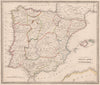 SPAIN & PORTUGAL. Provinces rivers key towns. Original colour. JOHNSON 1850 map