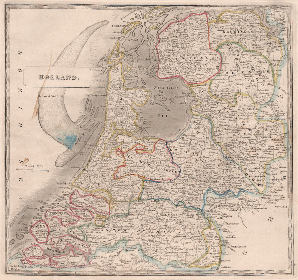 HOLLAND. Lordship of Utrecht. The Broad Fourteen. 'The Harde'. JOHNSON 1850 map